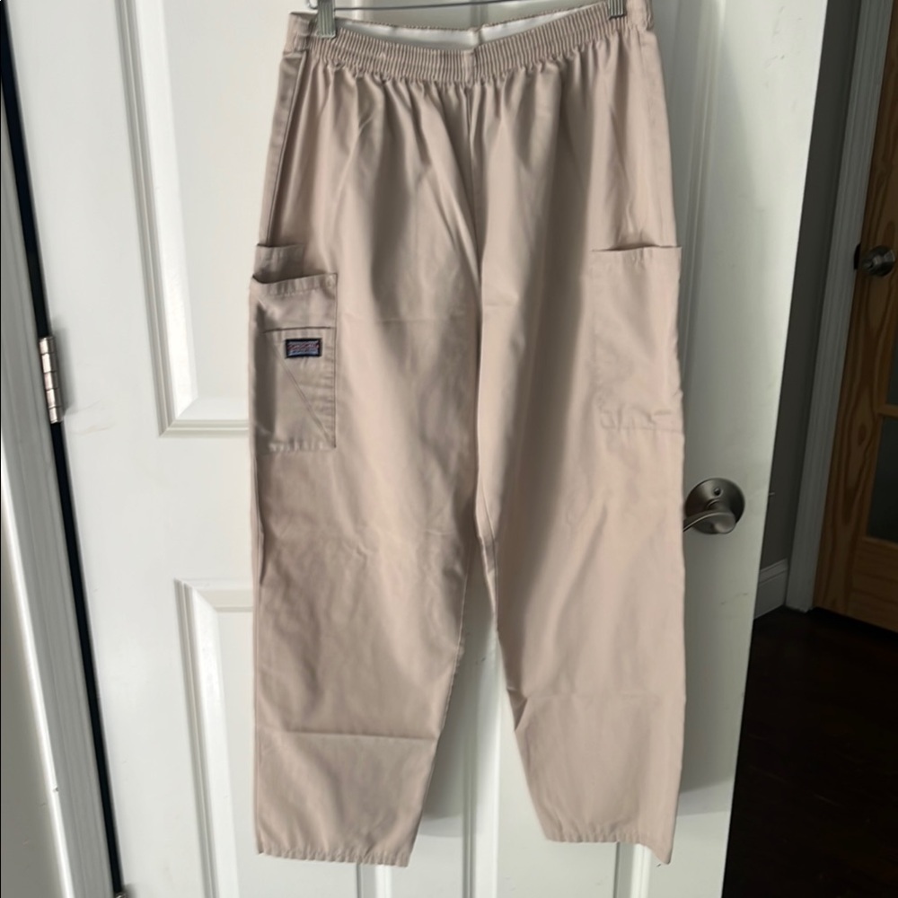 Cherokee Tan Straight Leg Pants with Elastic Waistband size medium